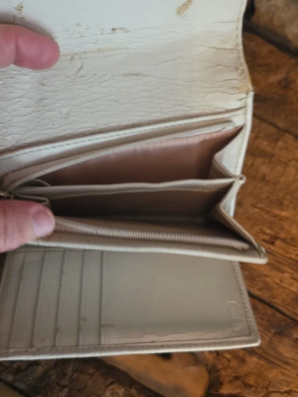 Coach Brown Signature Canvas Small Card Wallet with Cream Trim